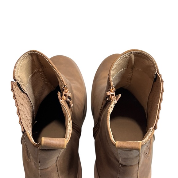 DV by Dolce Vita Jetta Brown Chunky Heel Ankle Boots with Side Zip Women’s 8.5 - Picture 7 of 16